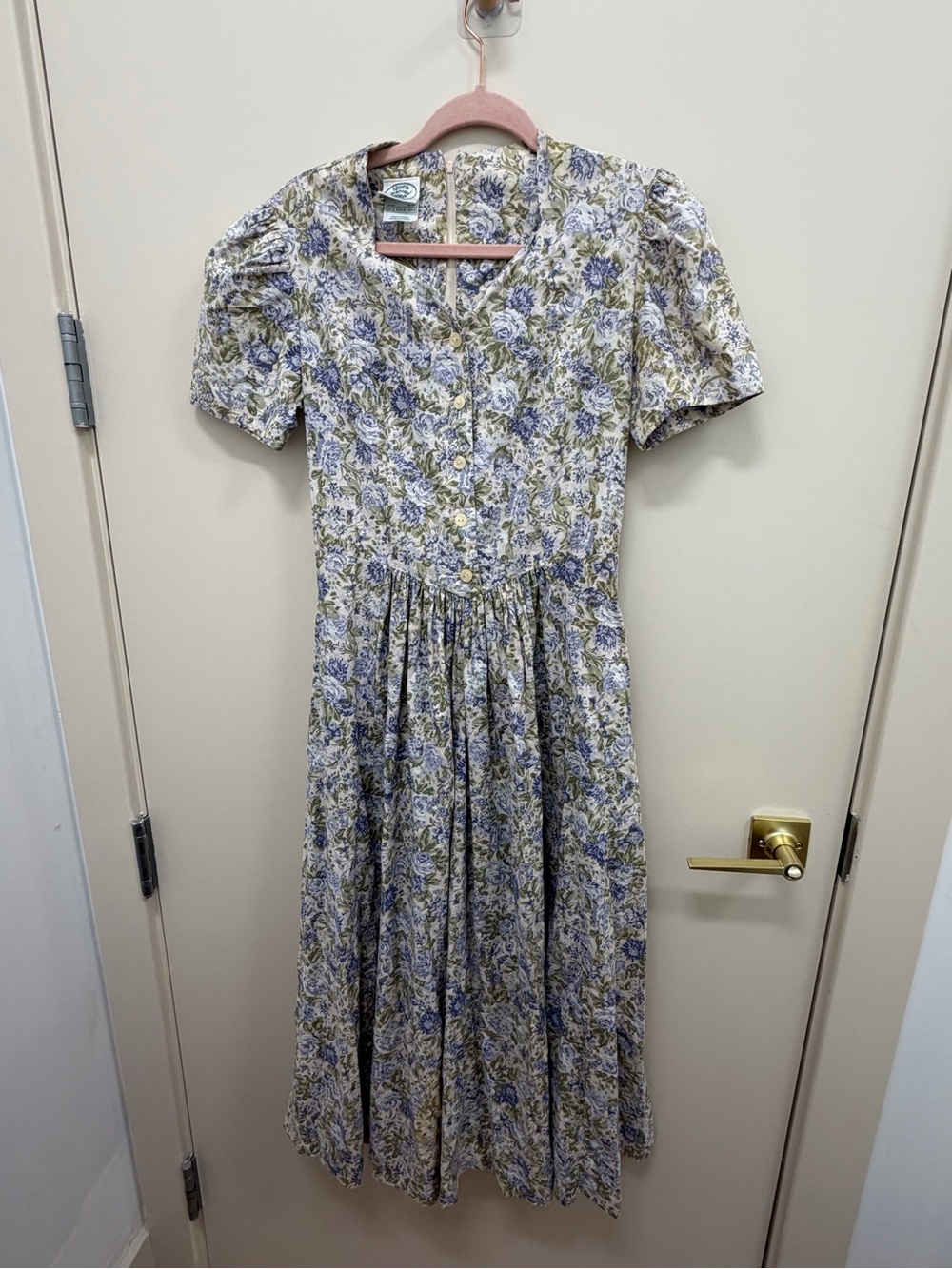 Vintage Laura Ashley Floral Short Sleeve Maxi Dress DEFECT